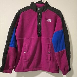 The North Face Girl's Pullover Sweater Pink Blue Black Size Large‎ Youth 14/16